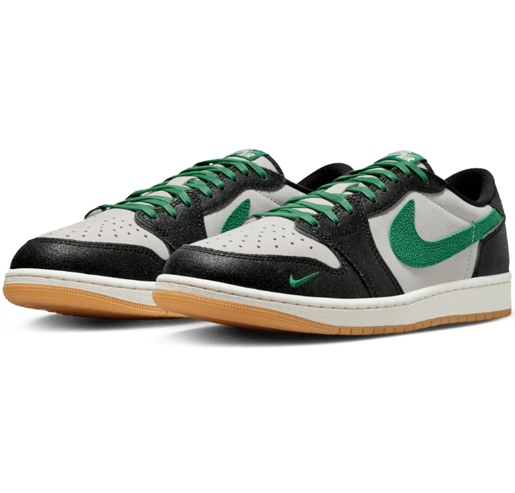 Jordan Low-Top Sneakers - Black / White / Green / Gum