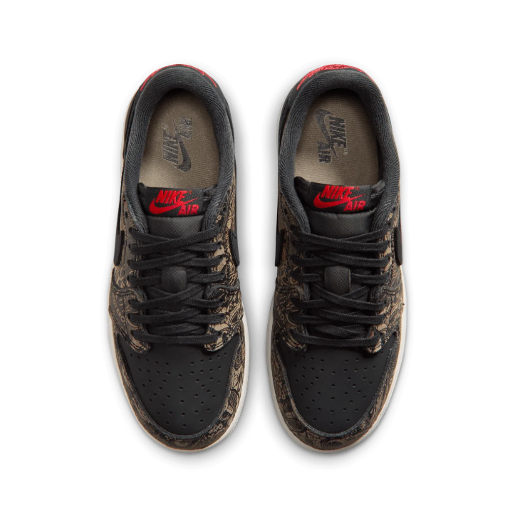 Air Jordan Low-Top Sneakers - Black / Gold Graphic / Gum