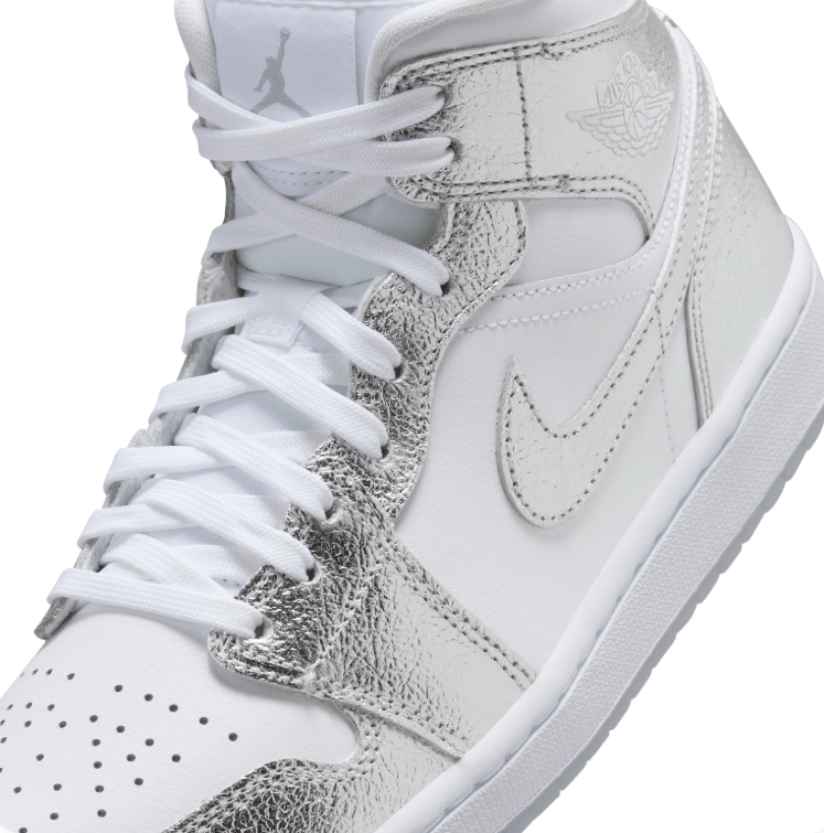Jordan High-Top Sneakers - White / Metallic Silver