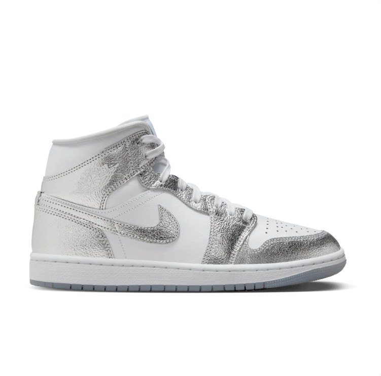 Jordan High-Top Sneakers - White / Metallic Silver