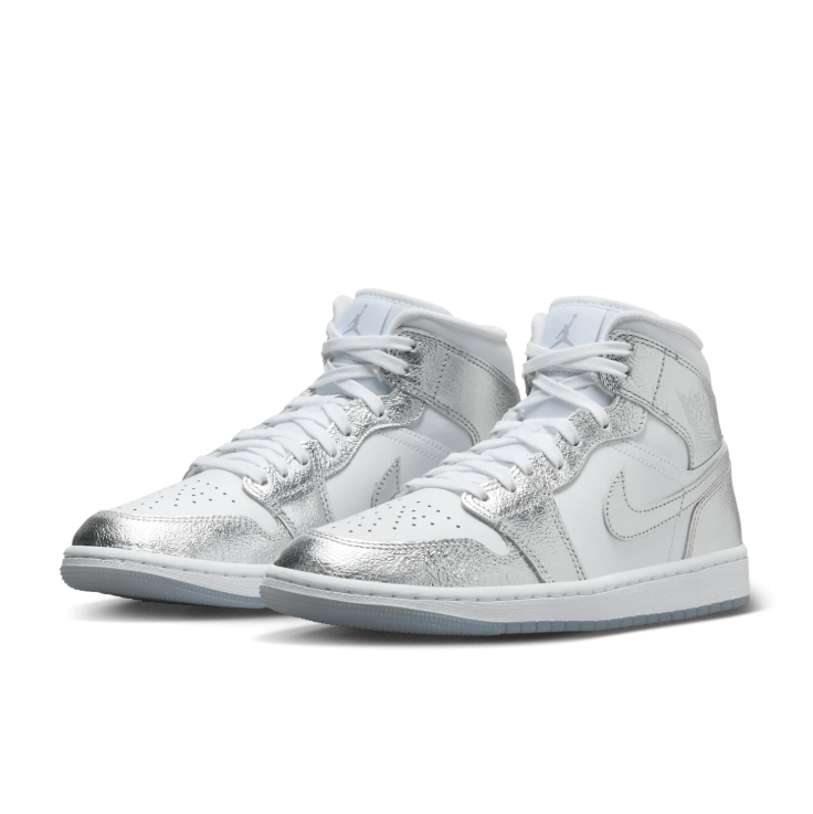 Jordan High-Top Sneakers - White / Metallic Silver