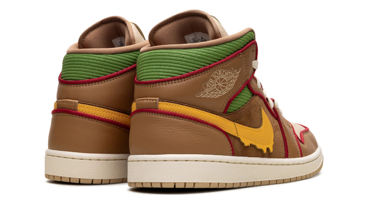 Jordan High-Top Sneakers - Brown / Green / Yellow / Red
