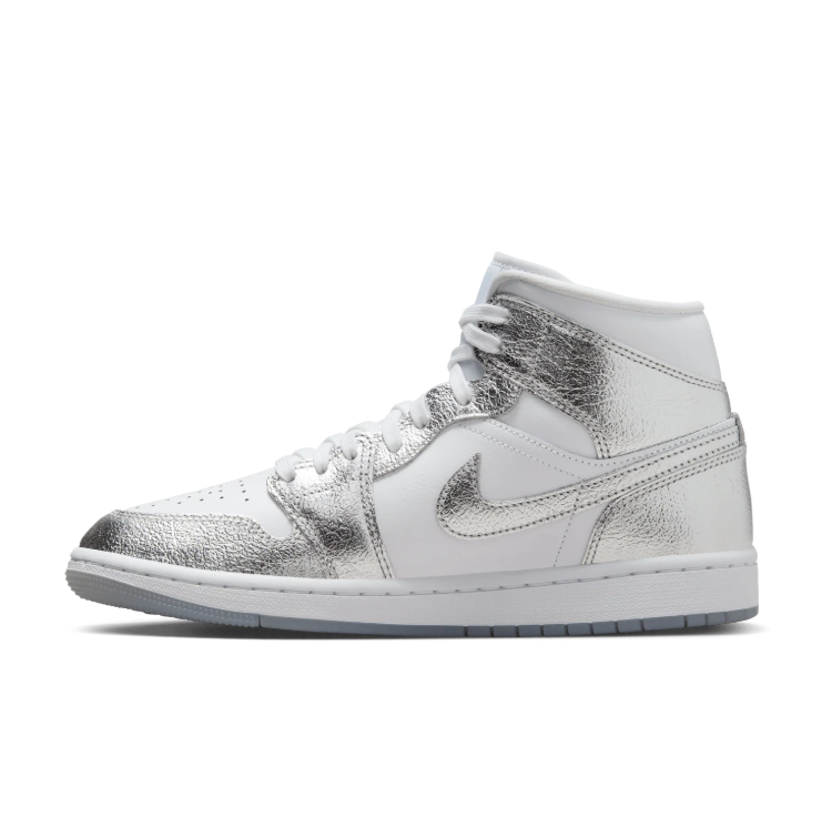 Jordan High-Top Sneakers - White / Metallic Silver
