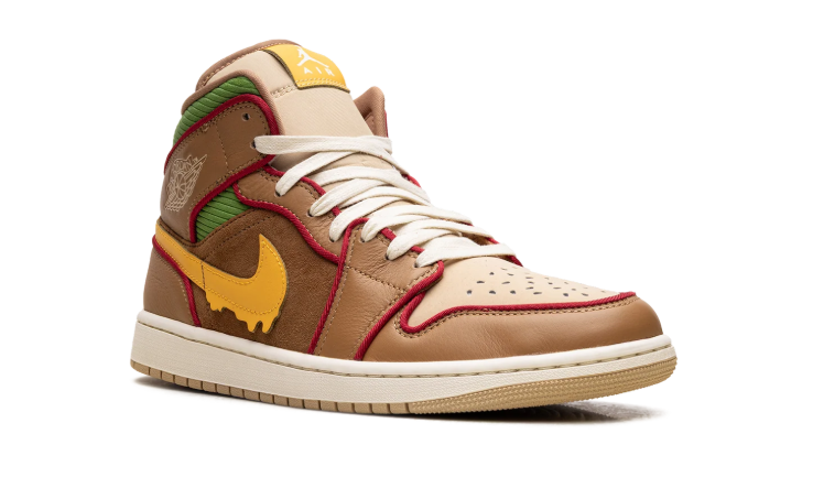 Jordan High-Top Sneakers - Brown / Green / Yellow / Red