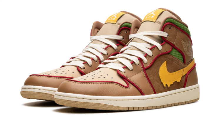 Jordan High-Top Sneakers - Brown / Green / Yellow / Red