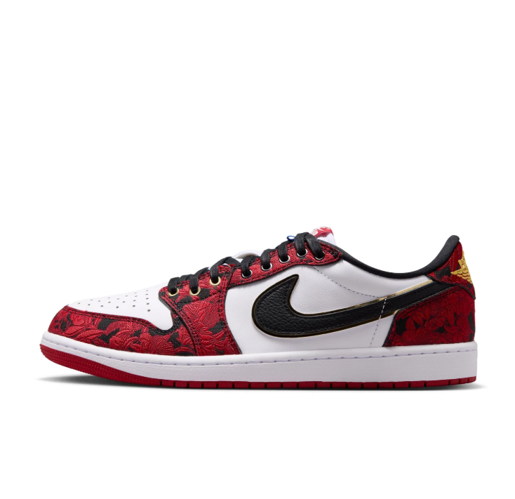 Jordan Low-Top Sneakers - Red / White / Black / Gold