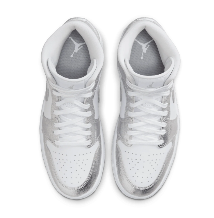 Jordan High-Top Sneakers - White / Metallic Silver