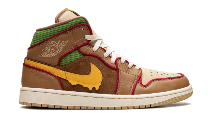 Jordan High-Top Sneakers - Brown / Green / Yellow / Red