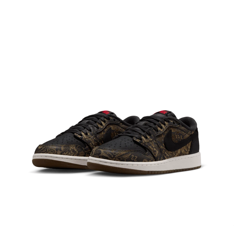 Air Jordan Low-Top Sneakers - Black / Gold Graphic / Gum