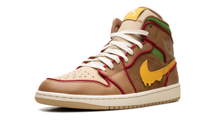 Jordan High-Top Sneakers - Brown / Green / Yellow / Red